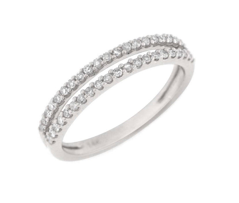 Pave Double Bridge Ring – TRÈS C JEWELRY