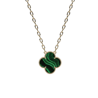 ★ROSEMONT★ Silver Green Epoxy Clover Necklace RA24B21J Clover Epoxy Necklace - Etsy