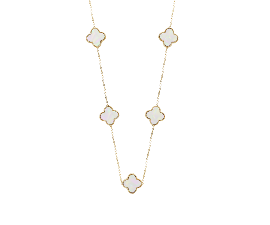 10K Mini Clover Stone Necklace – EPJ