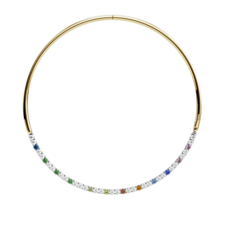 アクセサリー Off-White LOGO Rainbow NECKLACE Off-White - Logo Rainbow Silver-Plated Chain Necklace Off-White