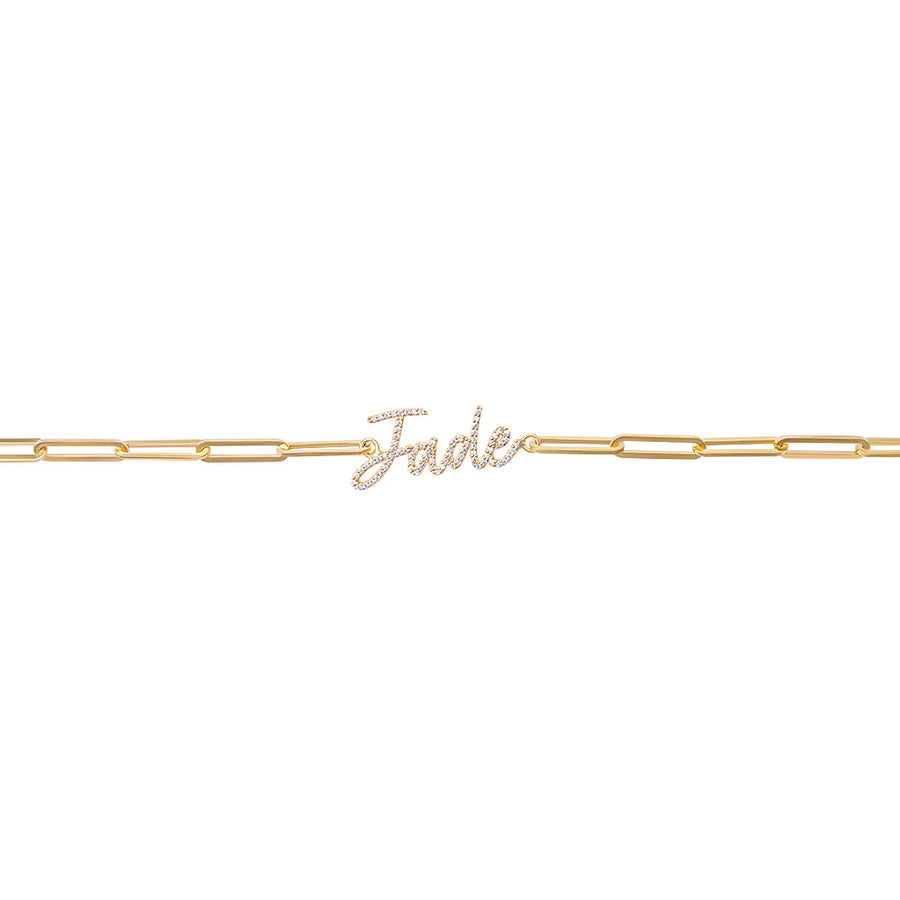 HandPicked: Gold Script Monogram Link Bracelet